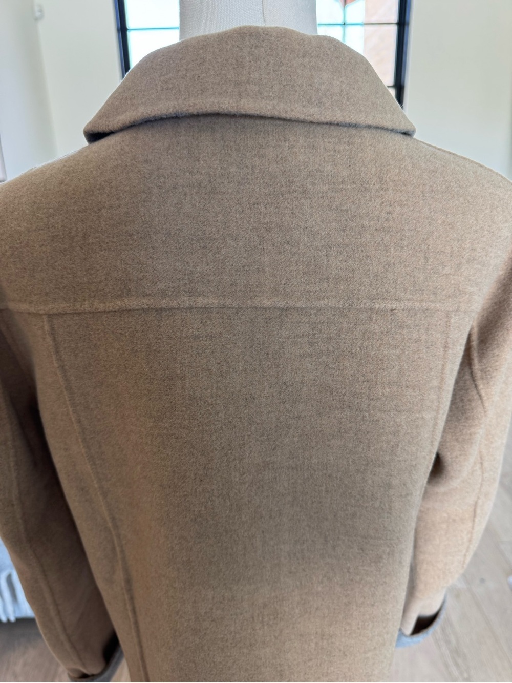 Pendleton Vintage Reversible Tan & Gray Merino Wool Button Up Sweater Jacket - Picture 3 of 7
